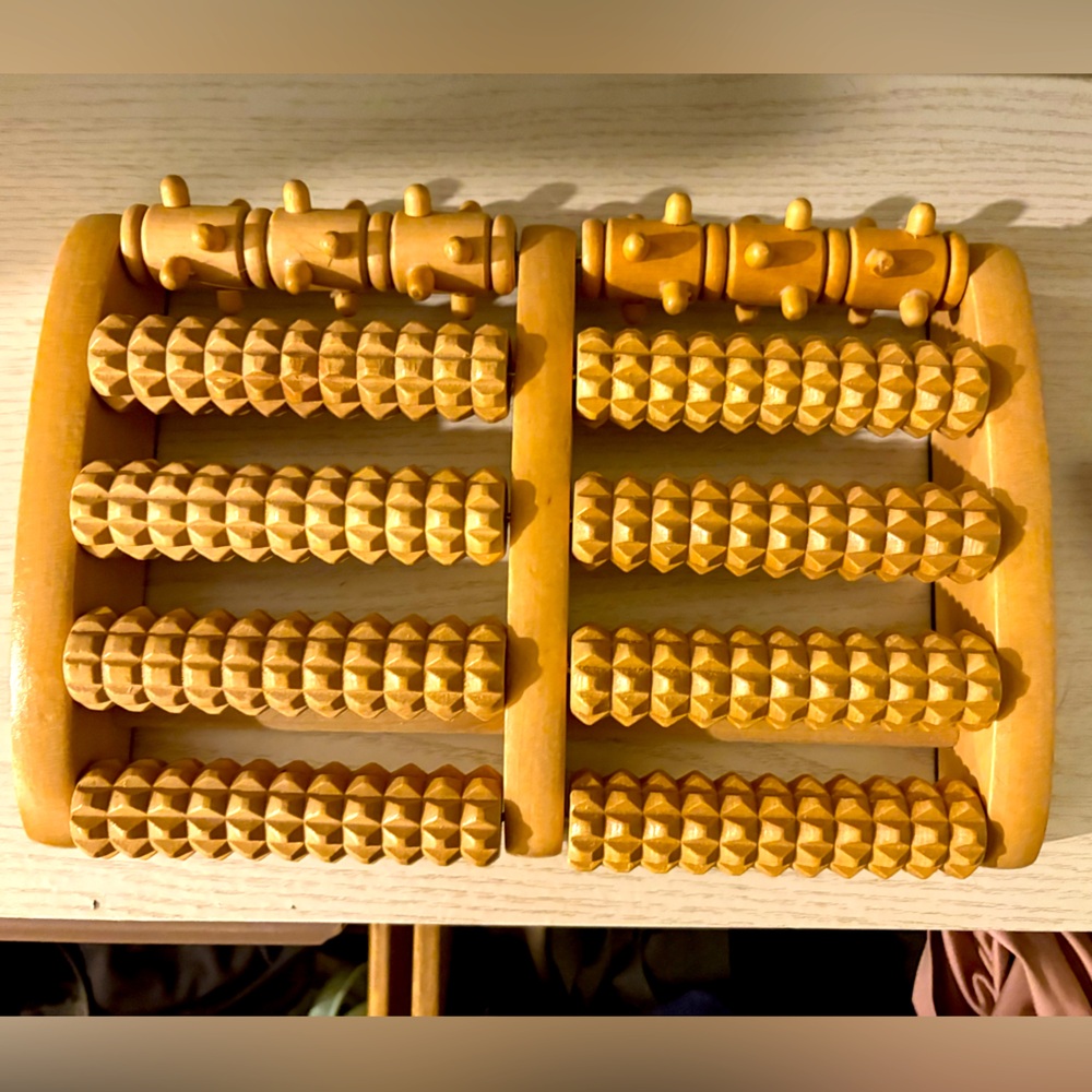 Kanjo Dual Roller Wooden Foot Massager